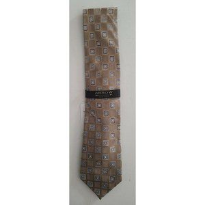 Arrow Brown Square Pattern Silk Tie